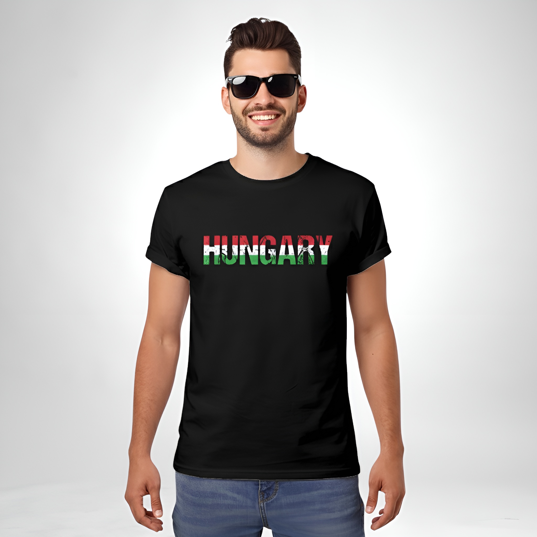 Hungary feliratos póló trikolór színben