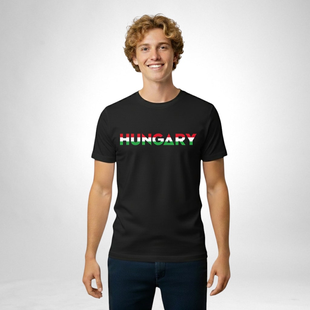 Hungary feliratos póló trikolór színben