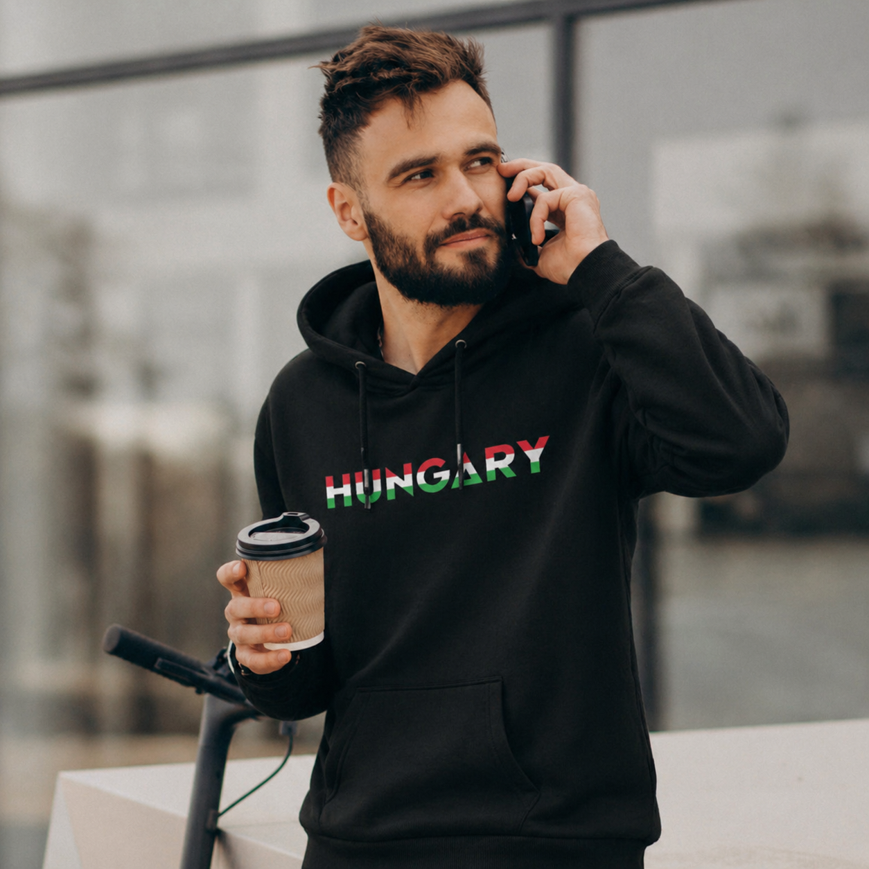 Hungary feliratos pulóver trikolór színben